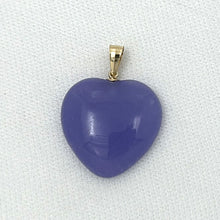 Load image into Gallery viewer, 2100312-Beautify-14k-Yellow-Gold-Bale-Cabochon-Love-Heart-Lavender-Jade-Pendant