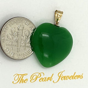 2100313-Beautify-14k-Yellow-Gold-Bale-Cabochon-Love & Heart-Green-Jade-Pendant