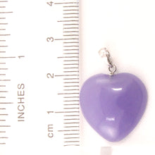 Load image into Gallery viewer, 14k Solid White Gold Cabochon Love Heart Lavender Jade Pendant