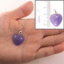 Load image into Gallery viewer, 14k Solid White Gold Cabochon Love Heart Lavender Jade Pendant