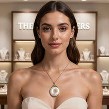 Load image into Gallery viewer, 14k Yellow Gold Hawaiian Plumeria Flower Disc Mother of Pearl Pendant Necklace