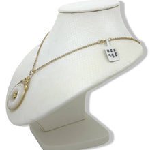 Load image into Gallery viewer, 14k Yellow Gold Hawaiian Plumeria Flower Disc Mother of Pearl Pendant Necklace