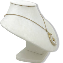 Load image into Gallery viewer, 14k Yellow Gold Hawaiian Plumeria Flower Disc Mother of Pearl Pendant Necklace