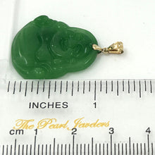 Load image into Gallery viewer, 2100393-14k-Yellow-Gold-Hand-Carving-Green-Jade-Buddha-Pendant