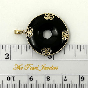 2100401-14k-Gold-Butterflies-Disc-Black-Onyx-Pendant-Necklace
