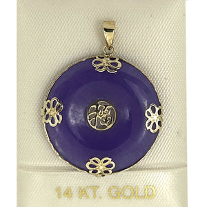 2100402-14k-Gold-Joy-Butterflies-Disc-Lavender-Jade-Pendant-Necklace