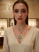 Load image into Gallery viewer, 14K Solid Yellow Gold Green Jade Dragon Disc Pendant