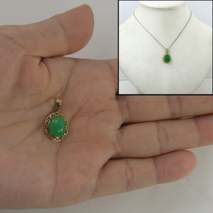 2100633-Greek-key-Design-14k-Yellow-Gold-Cabochon-Green-Jade-Pendant-Necklace