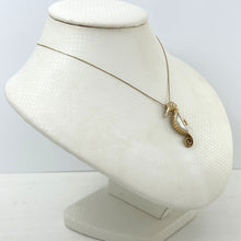 Load image into Gallery viewer, 2100830-14k-Gold-Seahorse-Design-Mother-of-Pearl-Pendant-Necklace