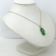 Load image into Gallery viewer, 2100873-Slipper-Green-Jade-14k-Gold-Diamonds-Pendant-Necklace