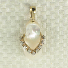 Load image into Gallery viewer, 14k Solid Yellow Gold Flip-Flop Slipper Diamonds Mother of Pearl Pendant