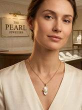 Load image into Gallery viewer, 14k Solid Yellow Gold Flip-Flop Slipper Diamonds Mother of Pearl Pendant