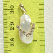 Load image into Gallery viewer, 14k Solid Yellow Gold Flip-Flop Slipper Diamonds Mother of Pearl Pendant