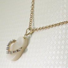 Load image into Gallery viewer, 14k Solid Yellow Gold Flip-Flop Slipper Diamonds Mother of Pearl Pendant