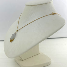 Load image into Gallery viewer, Natural Jadeite 14k Yellow Gold Bale Hand-Carved Goldfish Pendant 2100886D