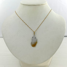 Load image into Gallery viewer, Natural Jadeite 14k Yellow Gold Bale Hand-Carved Goldfish Pendant 2100886D