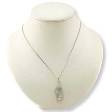Load image into Gallery viewer, Natural Jadeite 14k Yellow Gold Bale Hand-Carved Goldfish Pendant Necklace