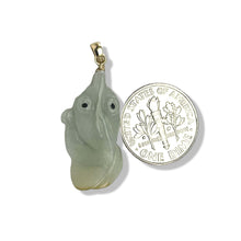 Load image into Gallery viewer, Natural Jadeite 14k Yellow Gold Bale Hand-Carved Goldfish Pendant Necklace