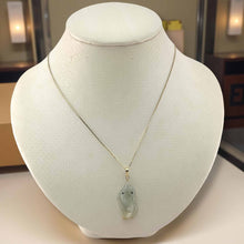 Load image into Gallery viewer, Natural Jadeite 14k Yellow Gold Bale Hand-Carved Goldfish Pendant Necklace