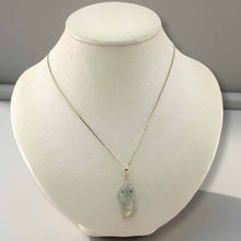 Load image into Gallery viewer, Natural Jadeite 14k Yellow Gold Bale Hand-Carved Goldfish Pendant Necklace