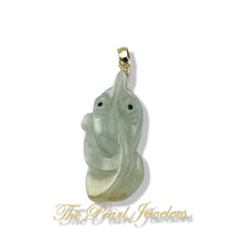Load image into Gallery viewer, Natural Jadeite 14k Yellow Gold Bale Hand-Carved Goldfish Pendant Necklace