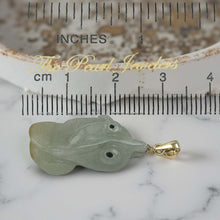 Load image into Gallery viewer, Natural Jadeite 14k Yellow Gold Bale Hand-Carved Goldfish Pendant Necklace