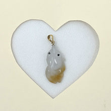 Load image into Gallery viewer, Natural Jadeite 14k Yellow Gold Bale Hand-Carved Goldfish Pendant 2100886D