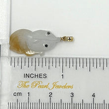 Load image into Gallery viewer, Natural Jadeite 14k Yellow Gold Bale Hand-Carved Goldfish Pendant 2100886D