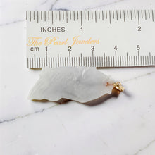 Load image into Gallery viewer, 14k Solid Yellow Gold Hand-Carved Carp Celadon Two-Tone Jadeite Pendant