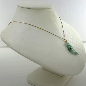 2100906A-14k-Y/G-Dolphin-Natural-Jadeite-Pendant-Necklace