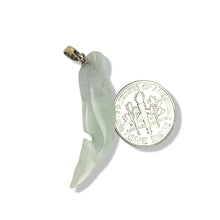 Load image into Gallery viewer, 14k Solid Yellow Gold Hand-Carved Dolphin Natural Jadeite Pendant Necklace