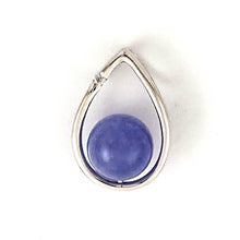 Load image into Gallery viewer, Lavender Jade Raindrop Pendant with Diamond – 14k White Gold