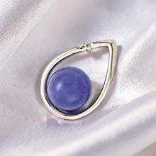 Load image into Gallery viewer, Lavender Jade Raindrop Pendant with Diamond – 14k White Gold