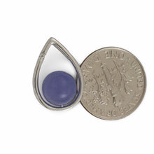 Load image into Gallery viewer, Lavender Jade Raindrop Pendant with Diamond – 14k White Gold