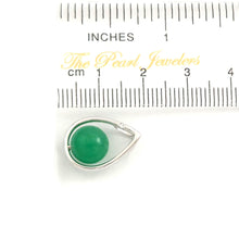 Load image into Gallery viewer, Green Jade Raindrop Pendant with Diamond – 14k White Gold