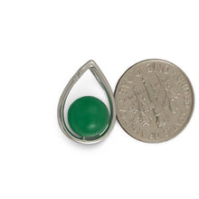 Load image into Gallery viewer, Green Jade Raindrop Pendant with Diamond – 14k White Gold