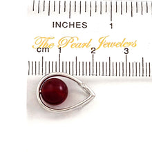 Load image into Gallery viewer, Red Carnelian Raindrop Pendant with Diamond – 14k White Gold