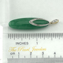 Load image into Gallery viewer, 14K Solid Gold Diamond Green Jade Pendant