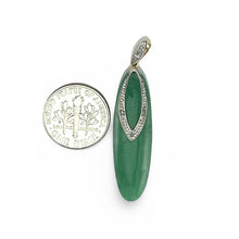 Load image into Gallery viewer, 14K Solid Gold Diamond Green Jade Pendant