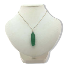 Load image into Gallery viewer, 14K Solid Gold Diamond Green Jade Pendant