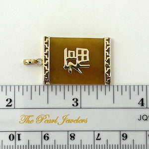 2101045B 14KT GOLD BLESSING ORANGE JADE PENDANT NECKLACE