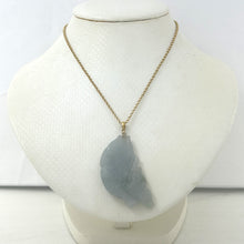 Load image into Gallery viewer, 2101076-14k-Gold-Hand-Carved-Koi-Fish-Honeydew-Jadeite-Pendant-Necklace
