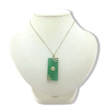 Load image into Gallery viewer, 14K Gold Joy Rectangle Green Jade Pendant