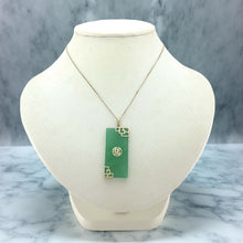 Load image into Gallery viewer, 14K Gold Joy Rectangle Green Jade Pendant