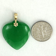 Load image into Gallery viewer, 2101143 14K GOLD HAND CRAFTED HEART &amp; LOVE GREEN JADE PENDANT