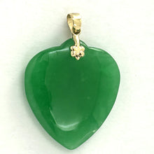 Load image into Gallery viewer, 2101143 14K GOLD HAND CRAFTED HEART &amp; LOVE GREEN JADE PENDANT