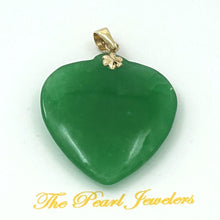 Load image into Gallery viewer, 2101143 14K GOLD HAND CRAFTED HEART &amp; LOVE GREEN JADE PENDANT