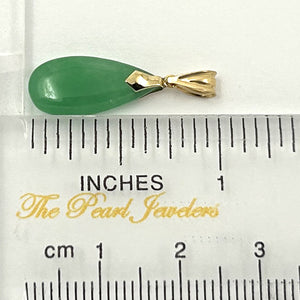 2101163B-14k-Yellow-Solid-Gold-Hand-Carving-Raindrop-Shaped-Green-Jade-Pendant