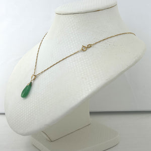 2101163B-14k-Yellow-Solid-Gold-Hand-Carving-Raindrop-Shaped-Green-Jade-Pendant