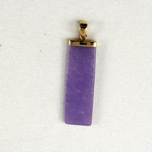 Load image into Gallery viewer, 2101182-14k-Yellow-Gold-Lavender-Jade-Plain-Board-Pendant